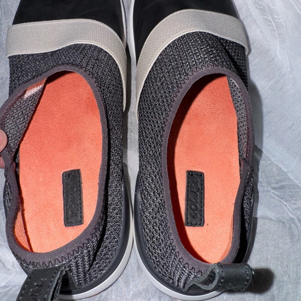 Women's Olukai Miki Slip Shoes Size 7.5 Black and Gray - Picture 6 of 7